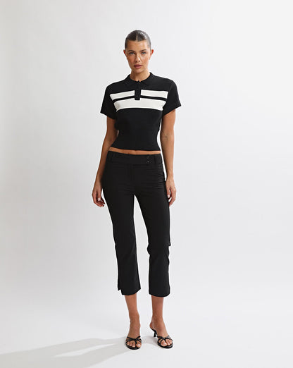 Brea Knit Top Black/White Stripe