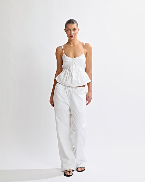 Gabby Pants White Cropped