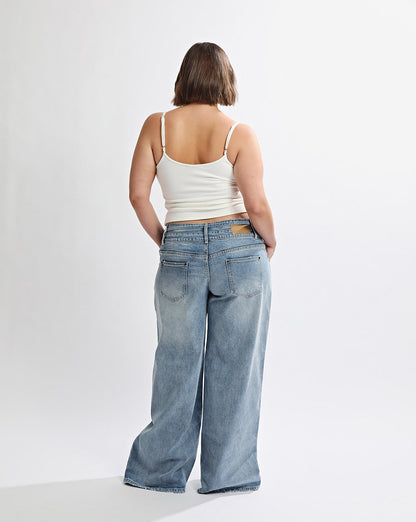 Hansen Baggy Jeans Mid Blue Regular/Tall
