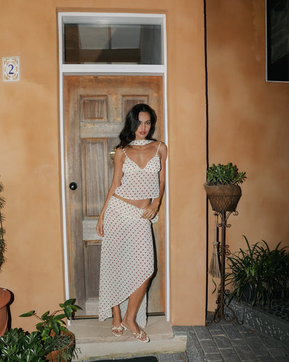 Adriana Top Yellow Polka