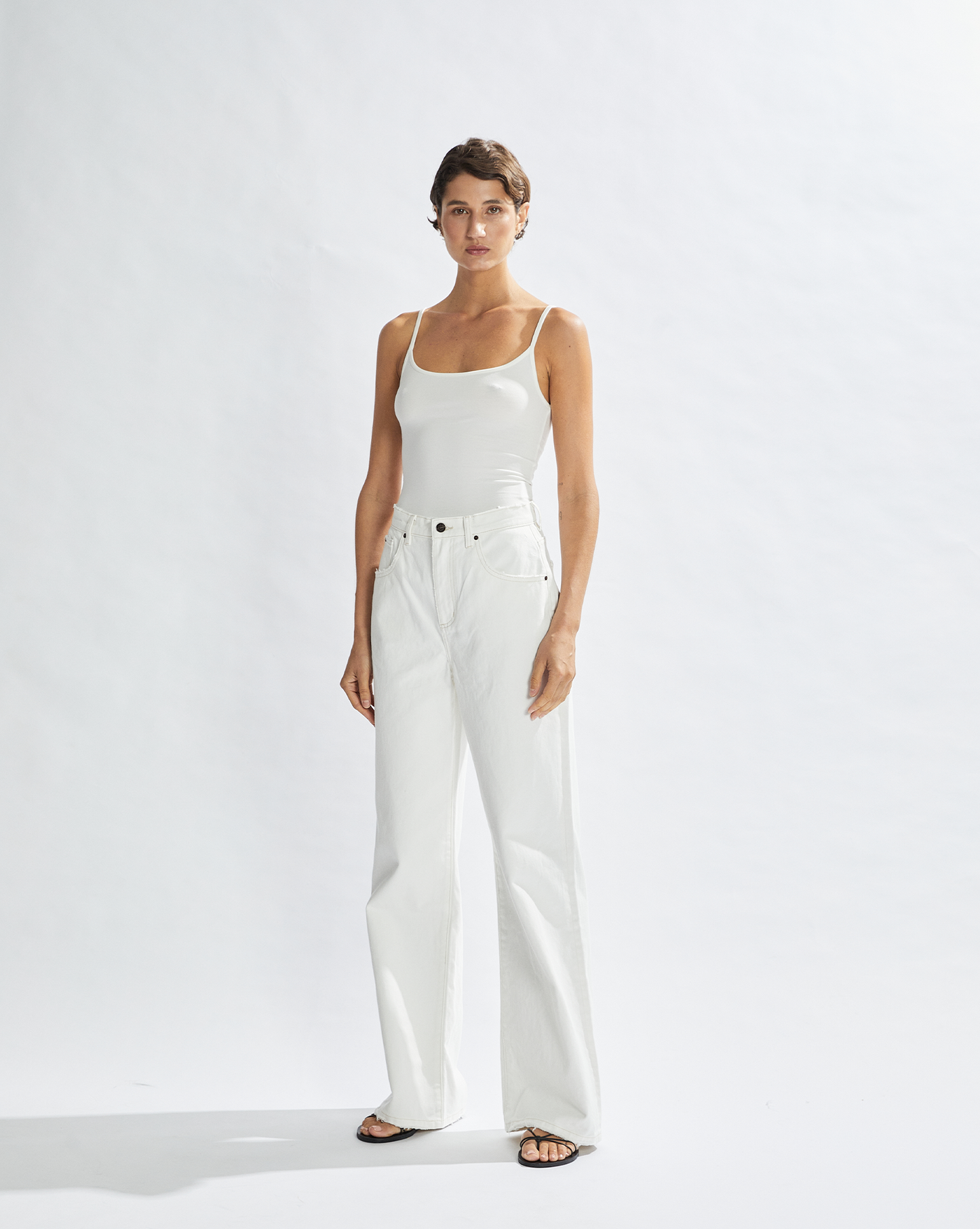 Harley High Rise Jeans White Cropped