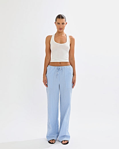 Lila Pants Blue Gingham Cropped
