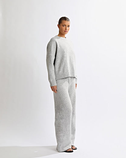 Leo Knit Backless Jumper Grey Marl