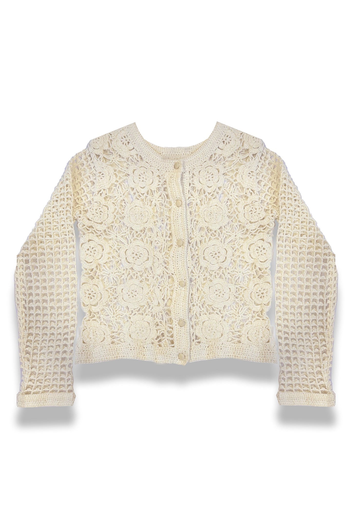 TWEEN BAILEY FLORAL PATTERN CROCHET CARDIGAN