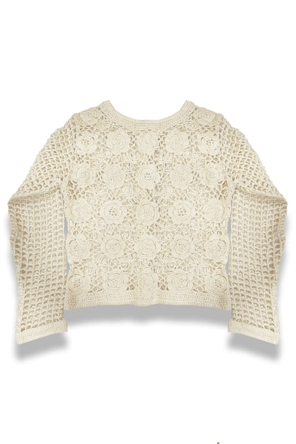 TWEEN BAILEY FLORAL PATTERN CROCHET CARDIGAN
