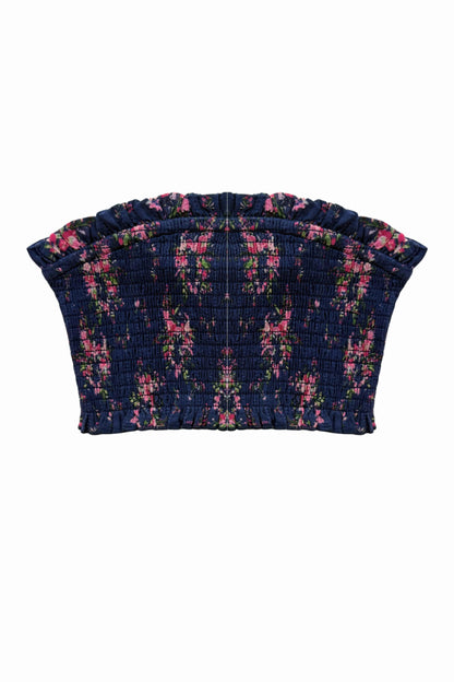JUNIOR BEA PRINTED SMOCKED TUBE TOP - FINAL SALE
