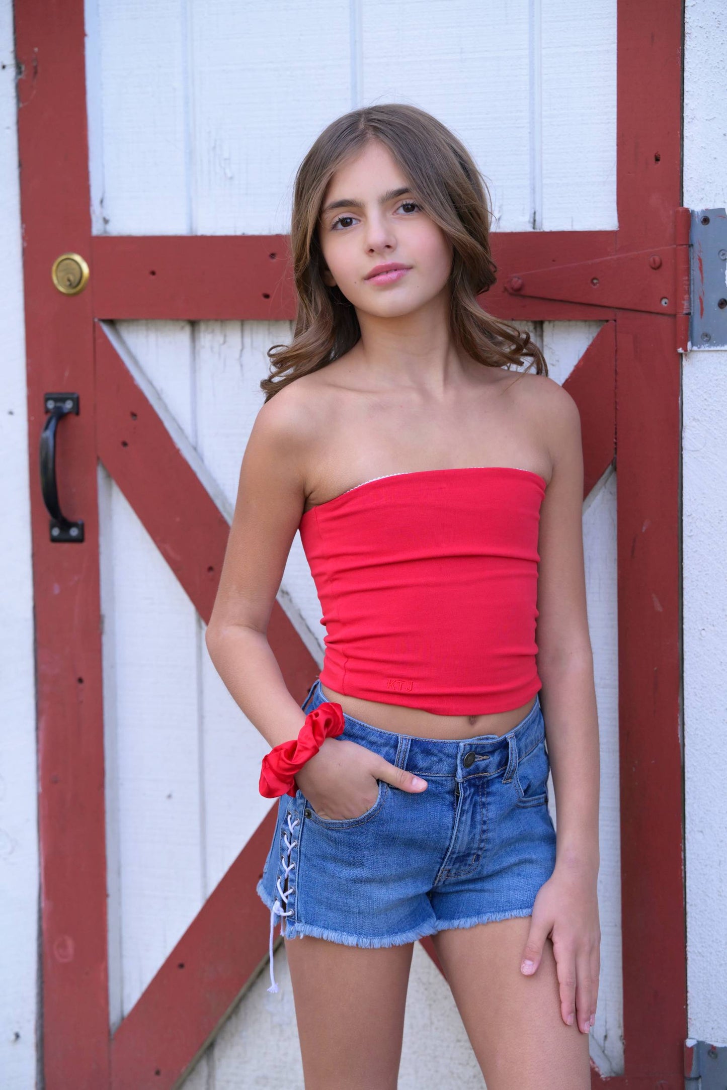 TWEEN BERLIN SIDE LACE UP DENIM SHORTS