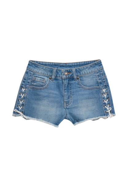 TWEEN BERLIN SIDE LACE UP DENIM SHORTS