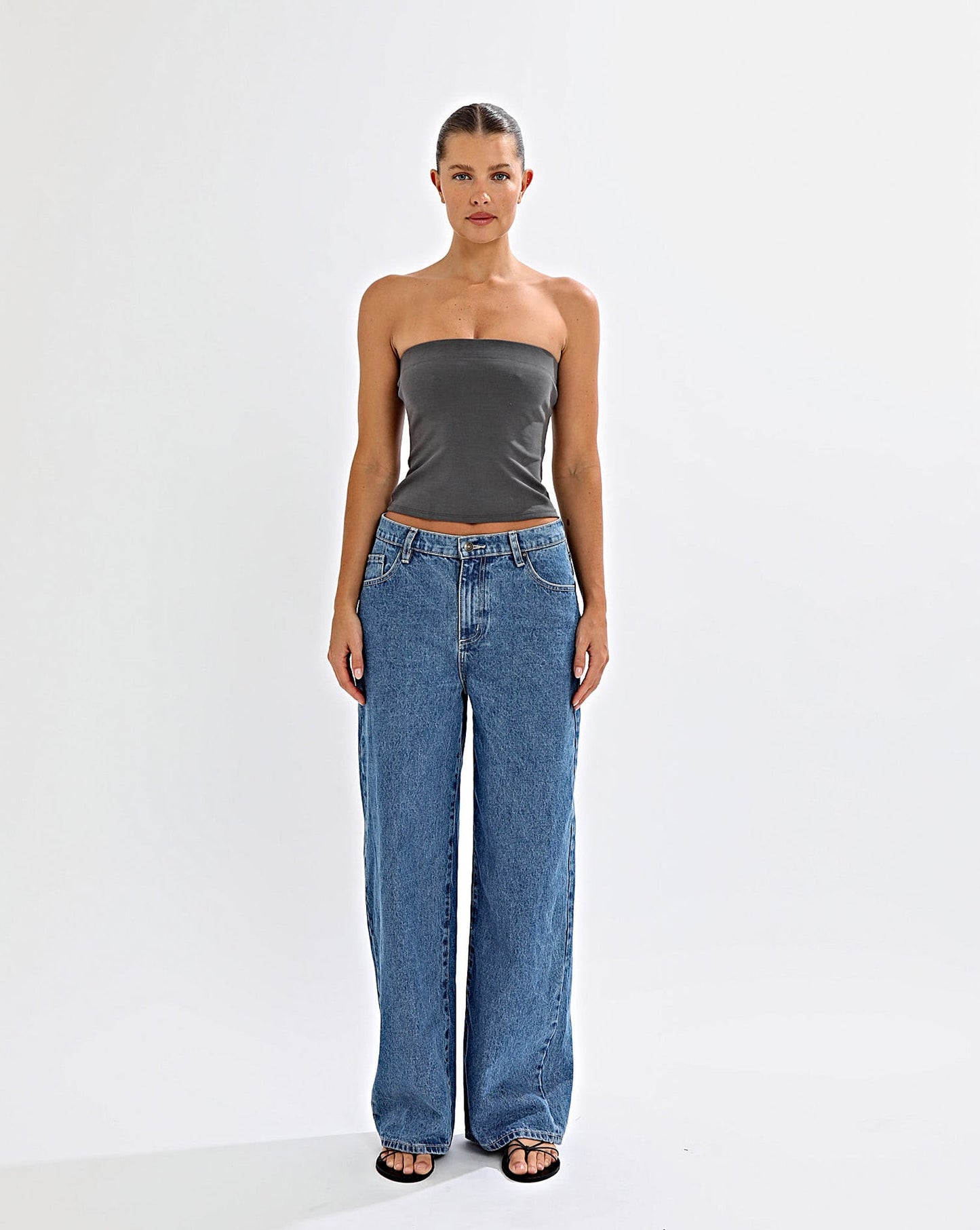 Bella Strapless Top Slate