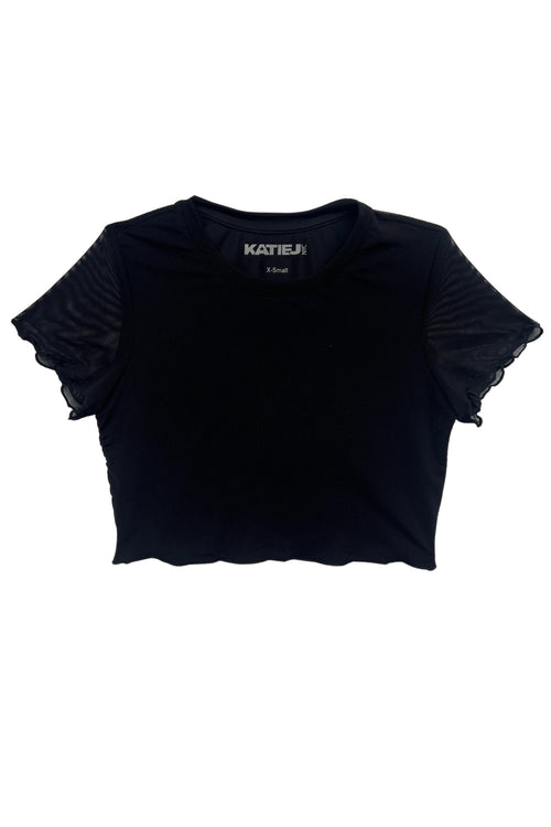 JUNIOR BOBBI SOLID MESH CROP TOP