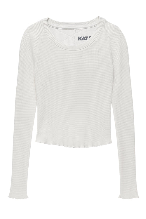 JUNIOR CAMDEN LETTUCE HEM LS TOP