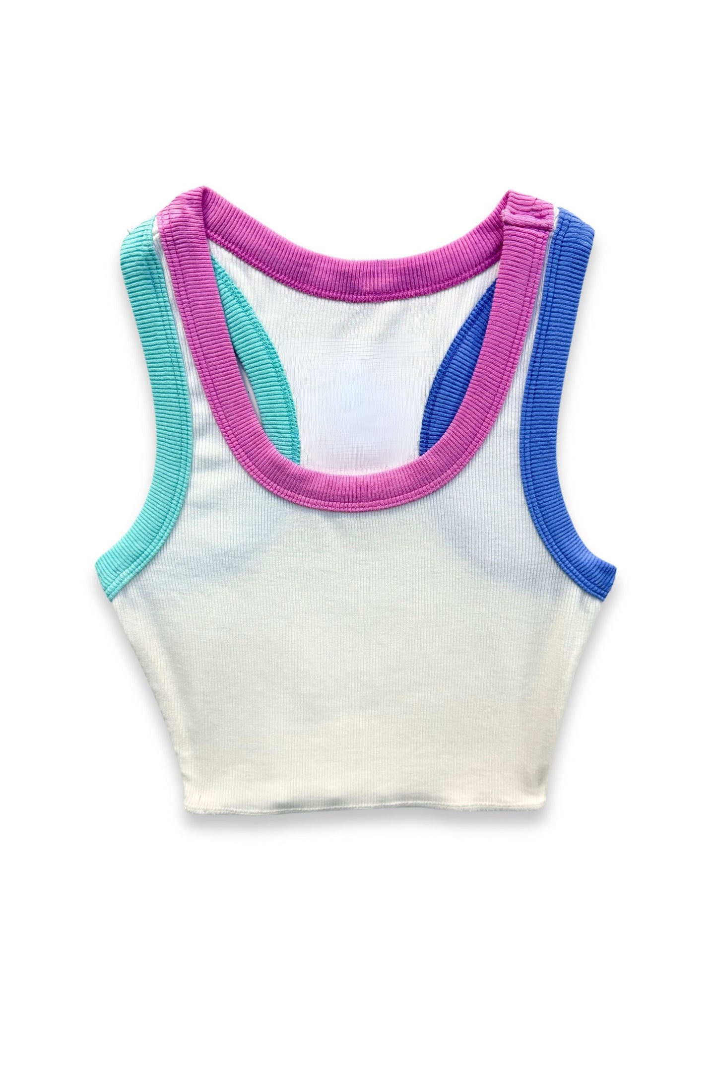 TWEEN LIVI RIBBED CROP MULTI TRIM TANK - FINAL SALE