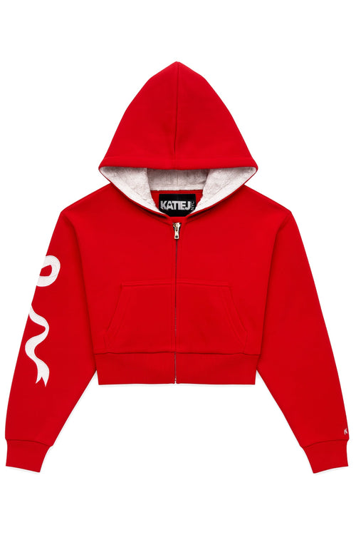 JUNIOR DYLAN BOW APPLIQUE ZIP HOODIE