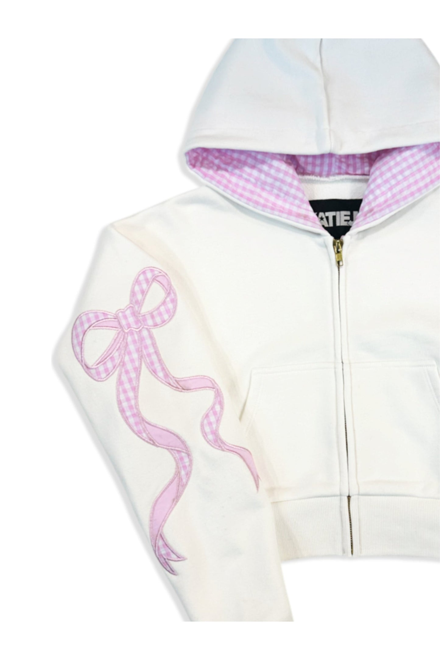 JUNIOR DYLAN BOW APPLIQUE ZIP HOODIE