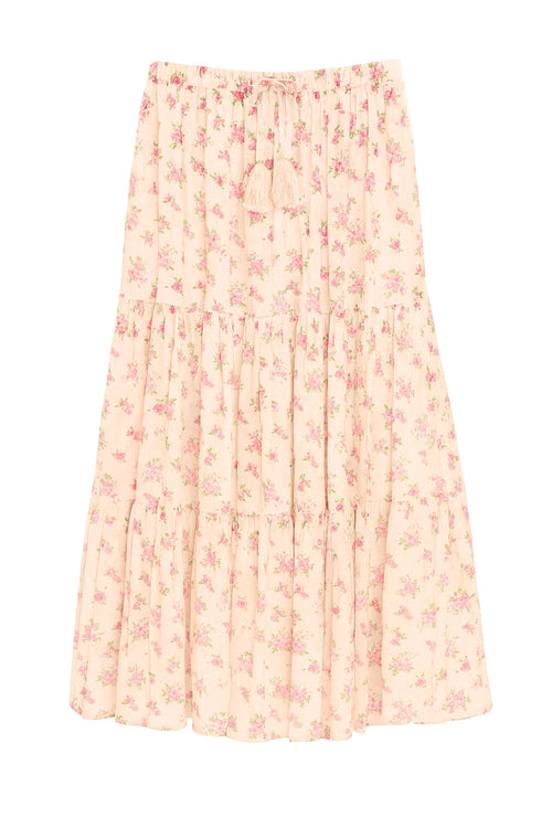 JUNIOR ESME PRINTED TIERED MAXI SKIRT