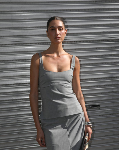 Luca Top Grey Stripe
