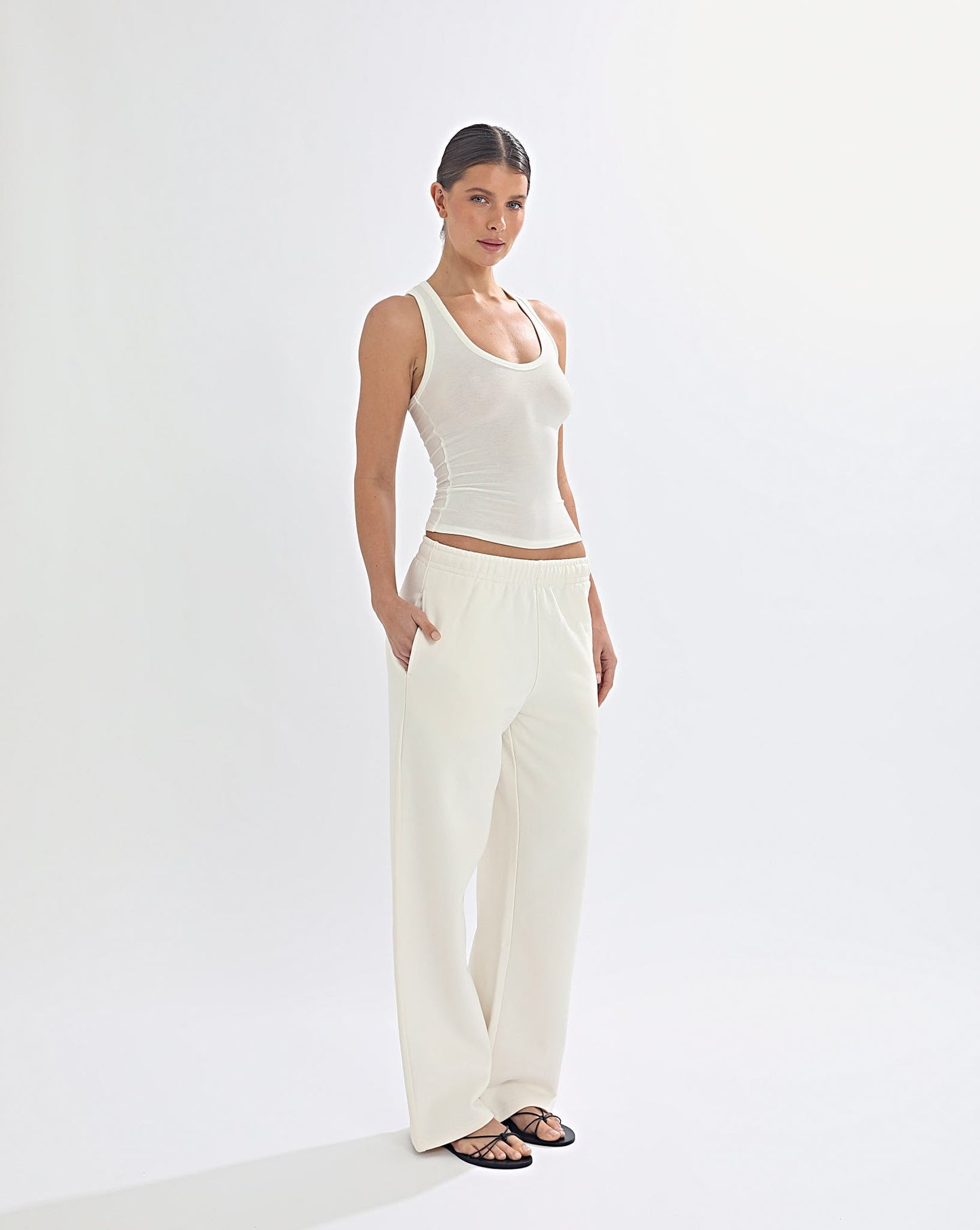 Alfie Trackpant Cream Cropped