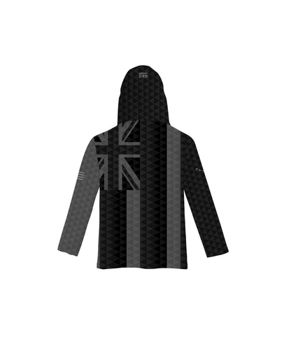 Hae Hawaii Toddler Hooded Long Sleeve Drifit Black on Black