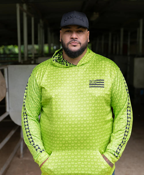 Iwa Triangles Hooded Long Sleeve Drifit High Viz