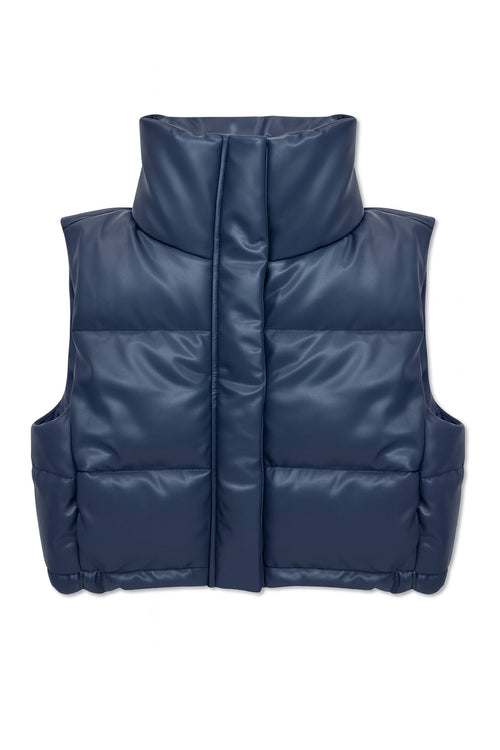 JUNIOR JENNY FAUX LEATHER PUFFER VEST