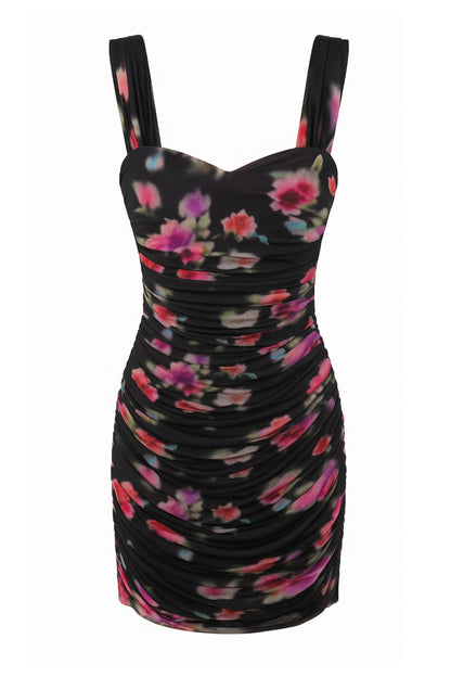 TWEEN JOEY PRINTED SWEETHEART MESH DRESS