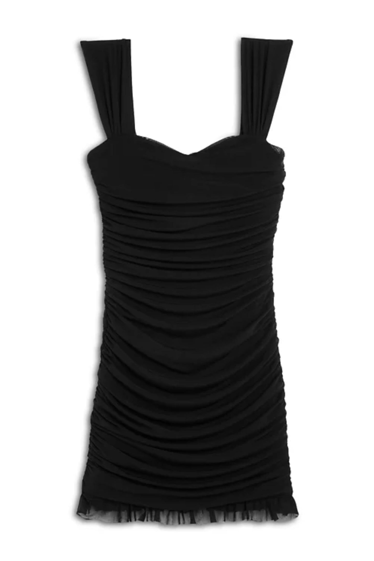 JUNIOR JOEY SOLID SWEETHEART MESH DRESS