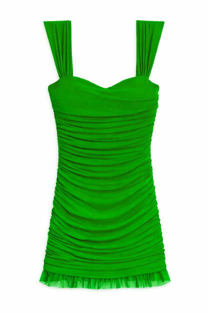 JUNIOR JOEY SOLID SWEETHEART MESH DRESS