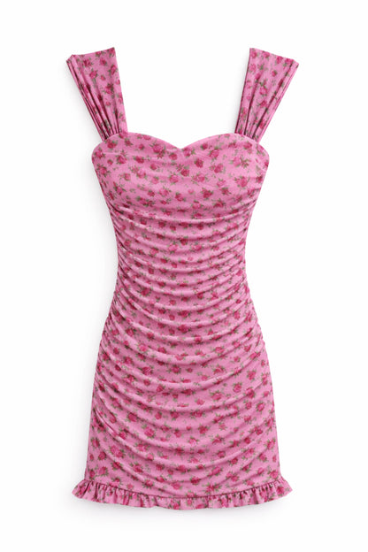 TWEEN JOEY PRINTED SWEETHEART MESH DRESS
