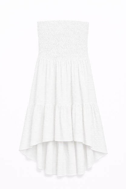 TWEEN JULIET SMOCKED BODICE HI-LOW DRESS