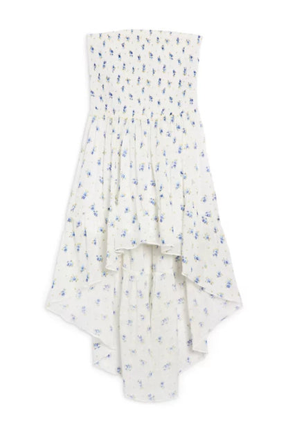 TWEEN JULIET SMOCKED BODICE HI-LOW DRESS
