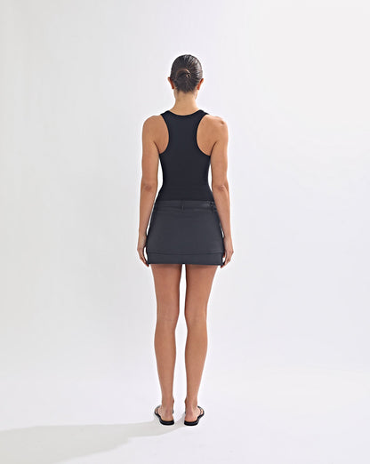 Benny Tailored Skirt Dark Grey