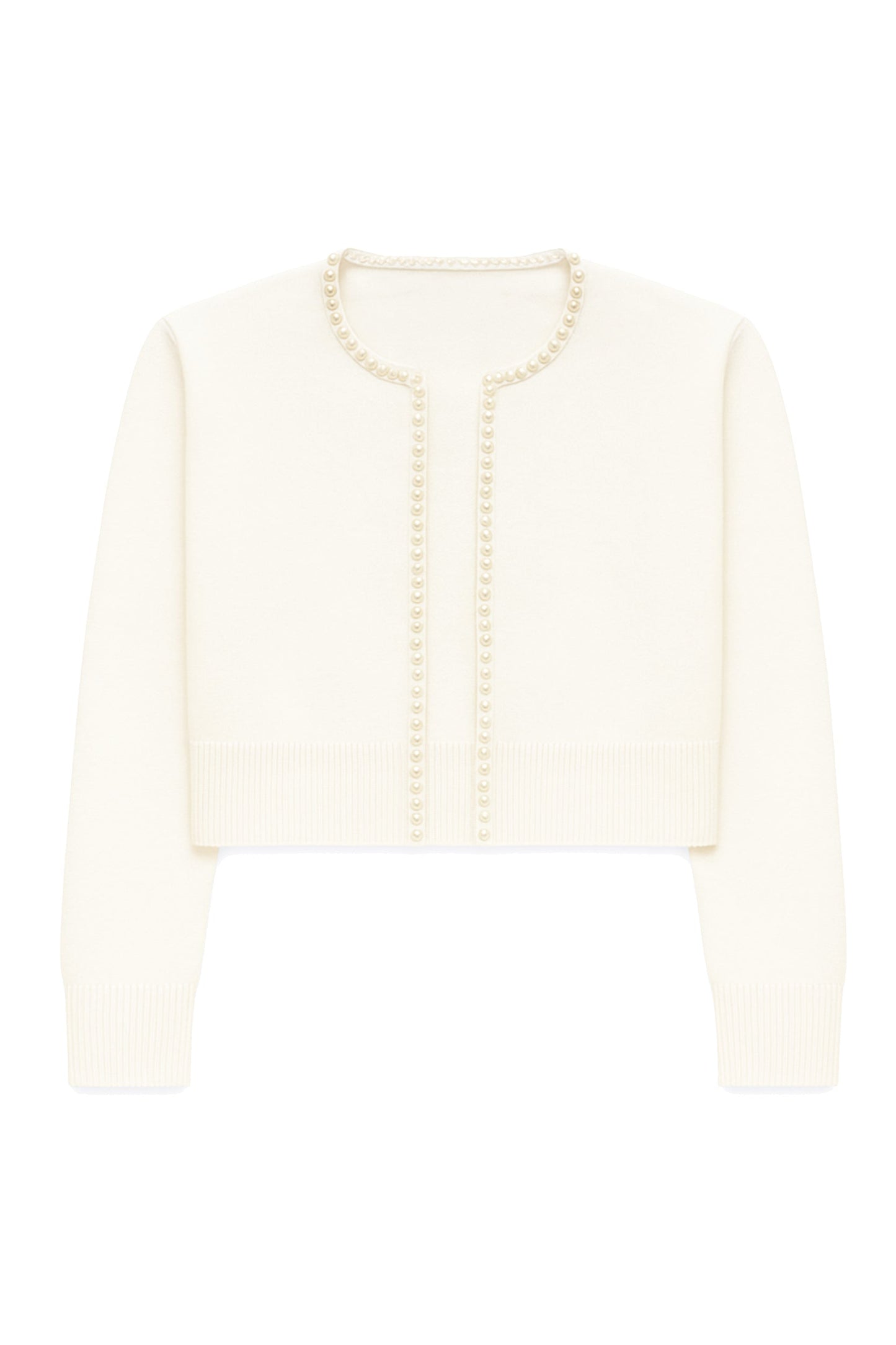 TWEEN KITTY HEM SWEATER W/ PEARLS