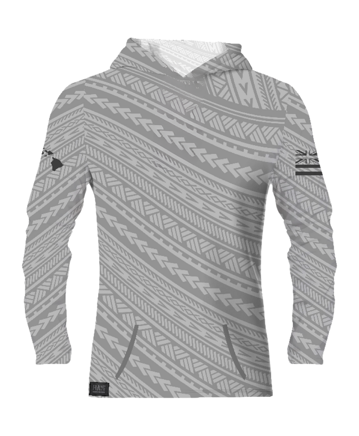 Kakau Gray Sublimated Hooded Long Sleeve Drifit