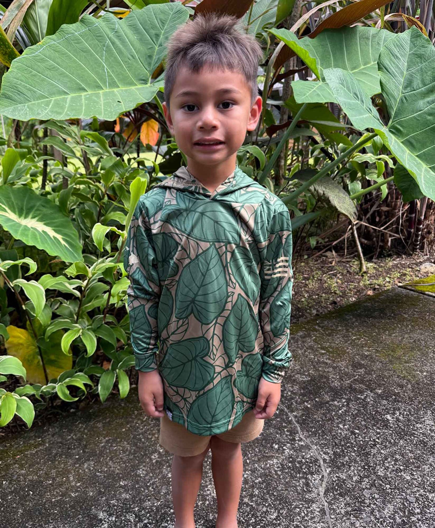 Kalo Patch Brown Toddler Hooded Longsleeve Drifit