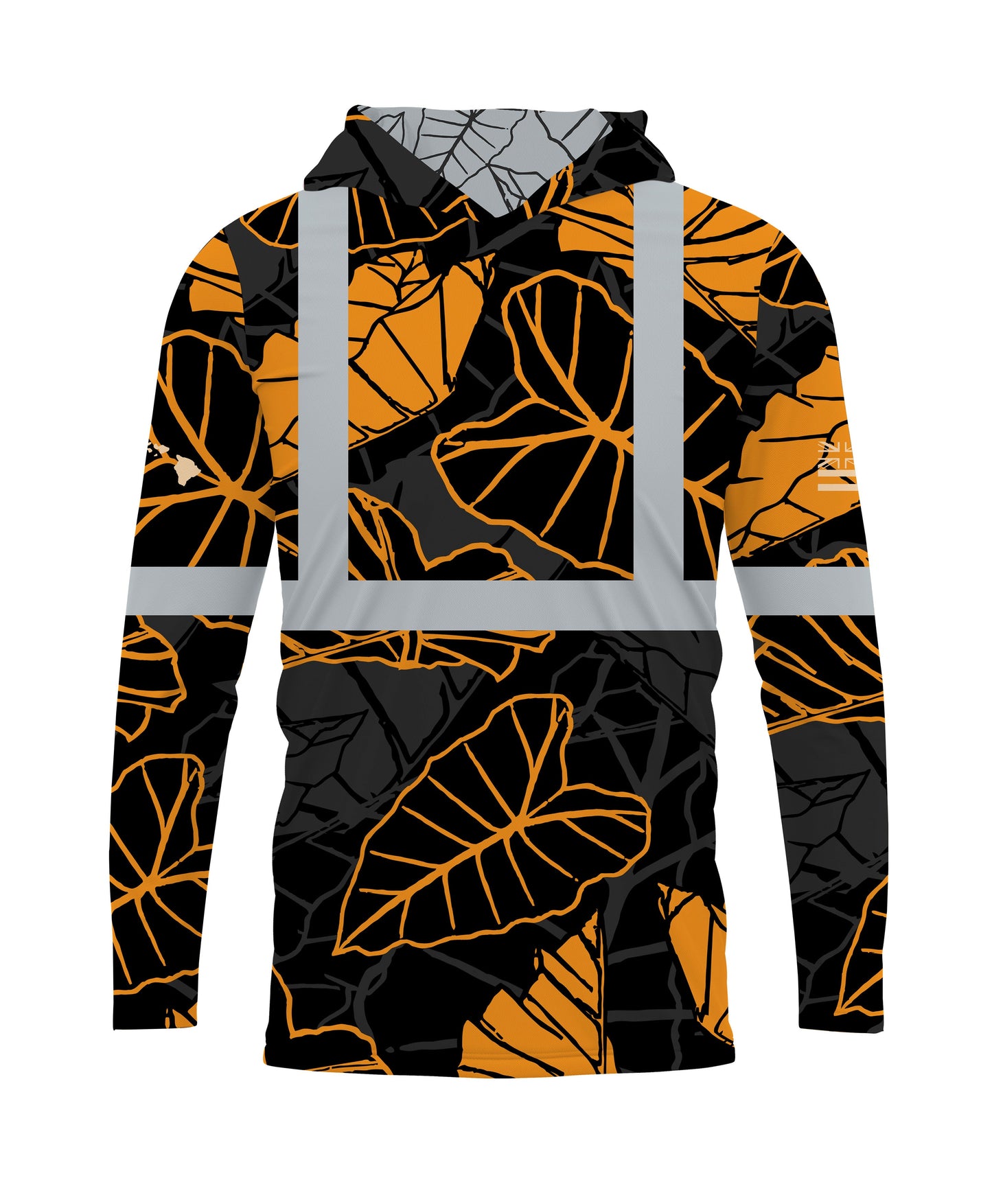Kalo Reflective Hooded Longsleeve Drifit Black Orange