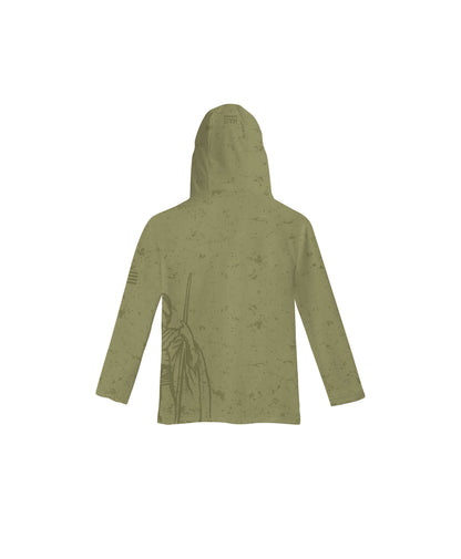 Kamehameha Toddler Hooded Longsleeve Drifit Olive