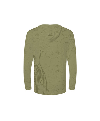 Kamehameha Youth Hooded Longsleeve Drifit Olive