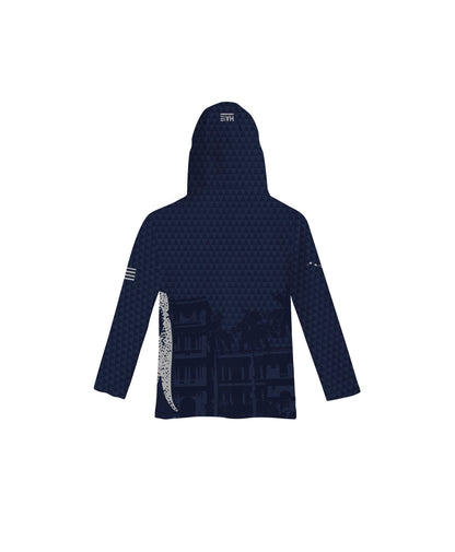 Kamehameha Navy & White Toddler Hooded Longsleeve Drifit