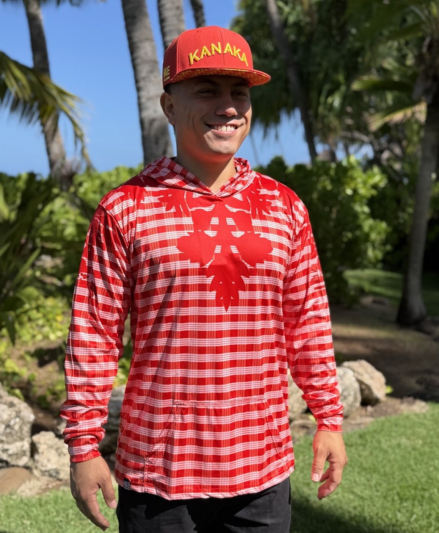 Kanaka 3D Puff Snapback Yellow on Red