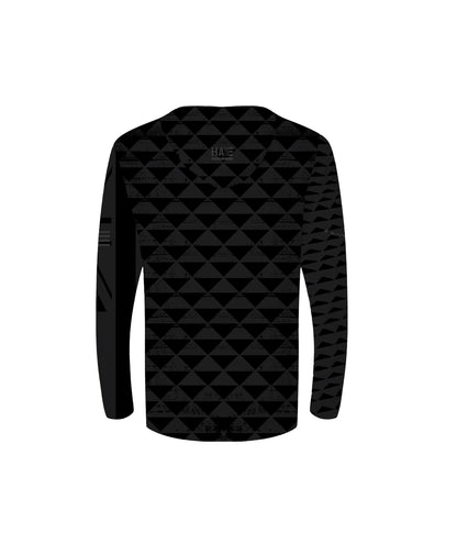 Kanaka Arch Black on Gray Youth Hooded Long Sleeve Drifit