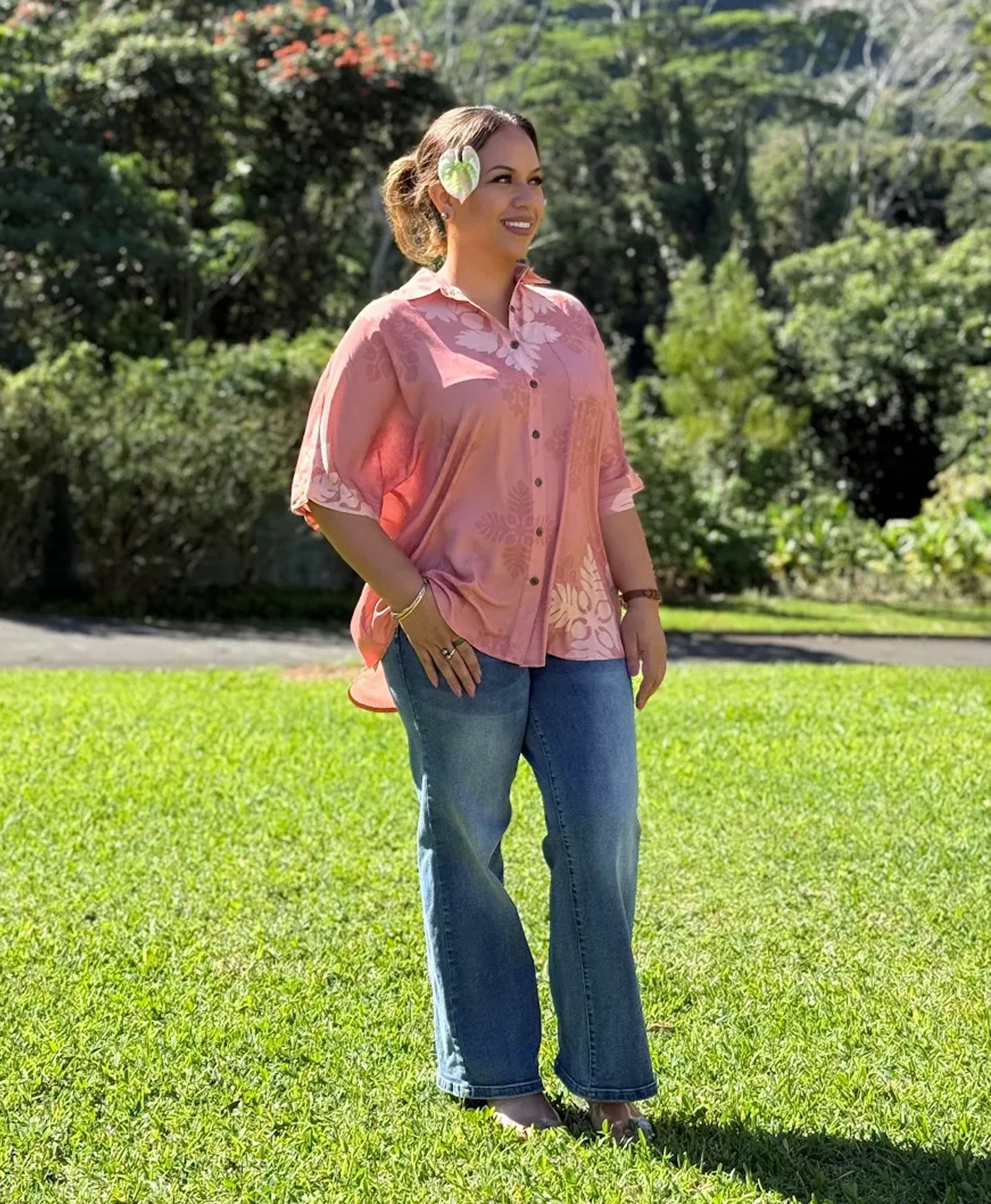 Kapa Kuiki Wailea Blouse Dusty Rose