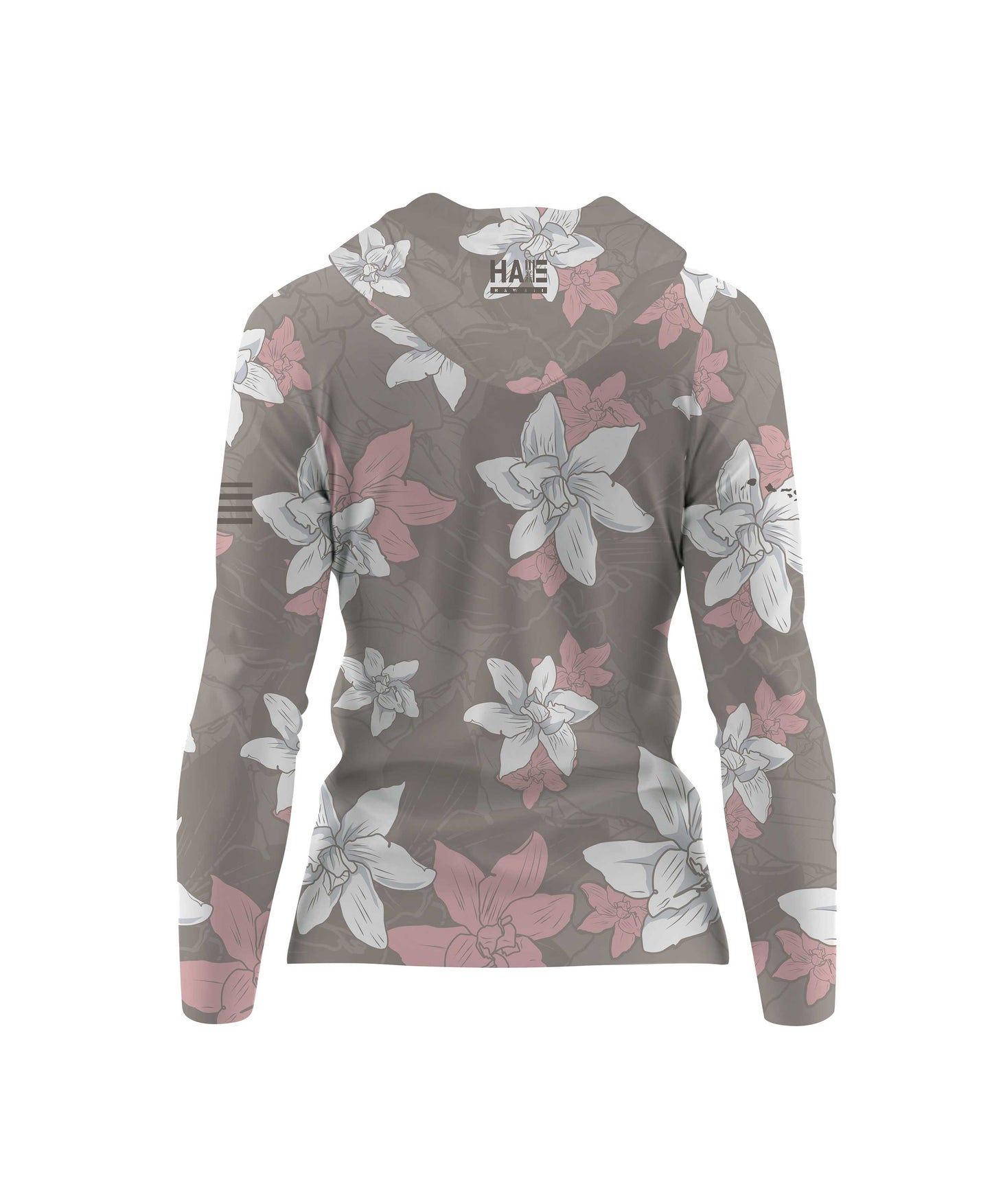 Kiele Wahine Hooded Long Sleeve Vneck Drifit Gray