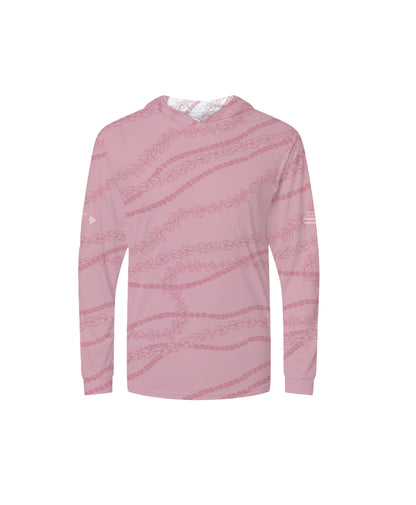 Kuulei Youth V-Neck Hooded Longsleeve Drifit Desert Pink
