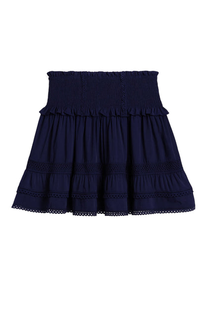 TWEEN LARA SOLID LACE TRIM RUFFLE SKIRT