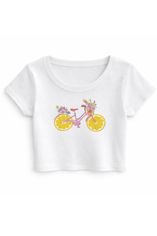 TWEEN LEMON BIKE GRAPHIC BABY TEE