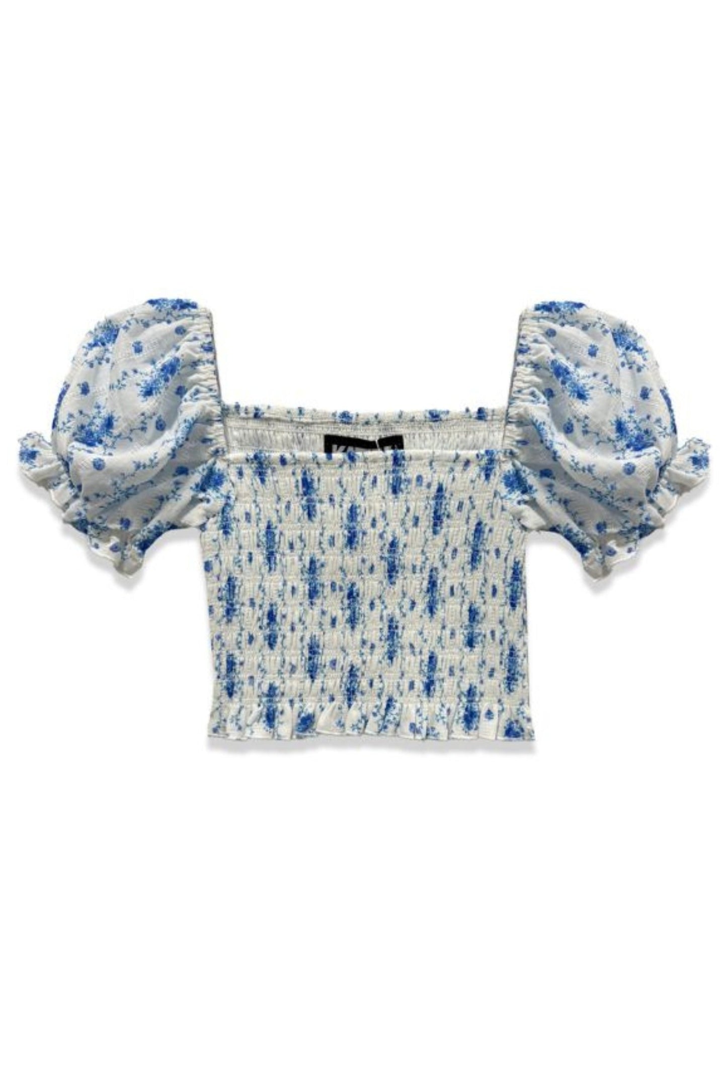 JUNIOR MARLEE PUFF SLEEVE PRINT TOP - FINAL SALE