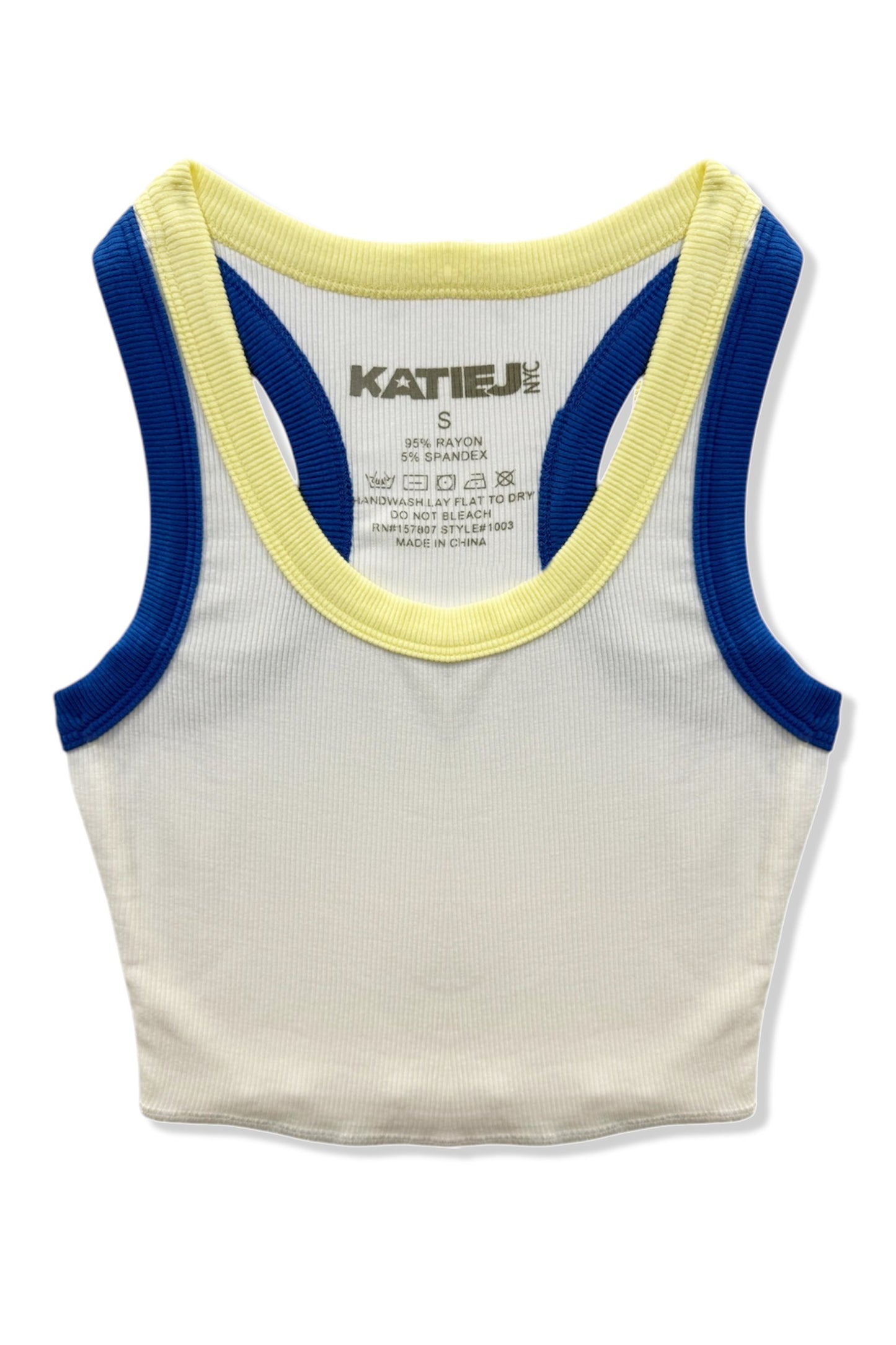 TWEEN LIVI RIBBED CROP MULTI TRIM TANK - FINAL SALE