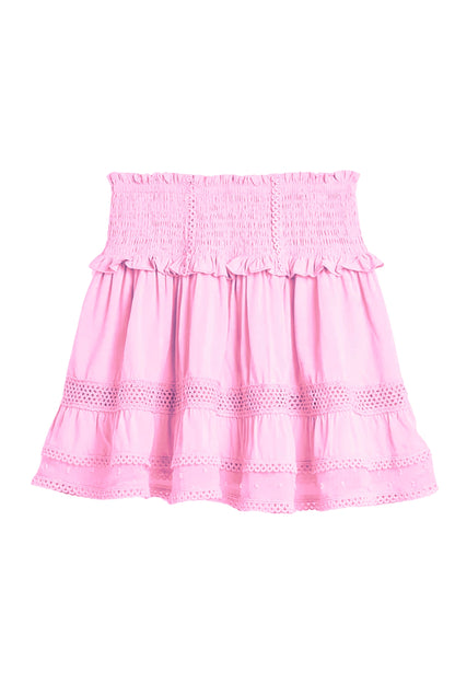 TWEEN LARA SOLID LACE TRIM RUFFLE SKIRT