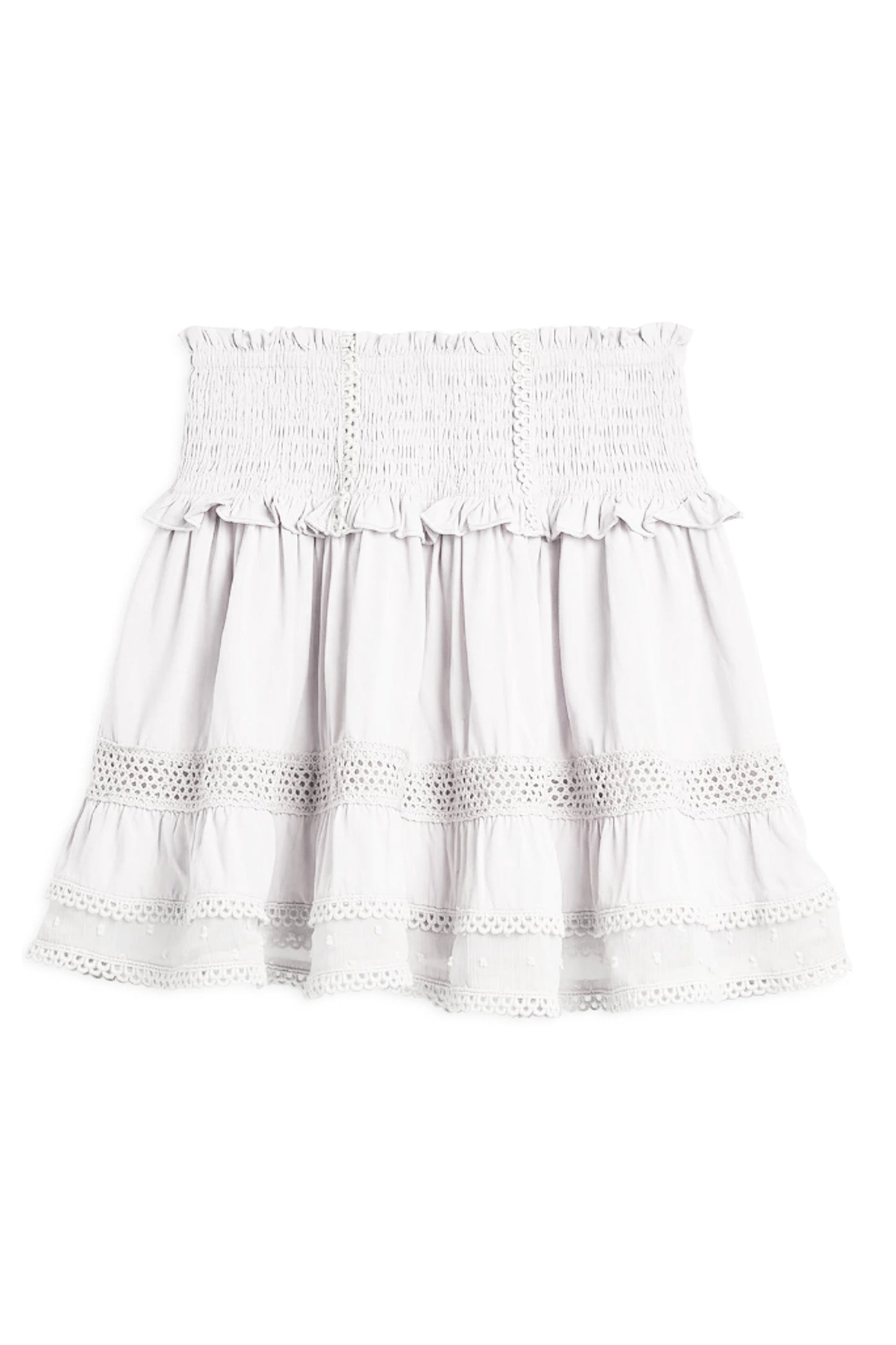 TWEEN LARA SOLID LACE TRIM RUFFLE SKIRT