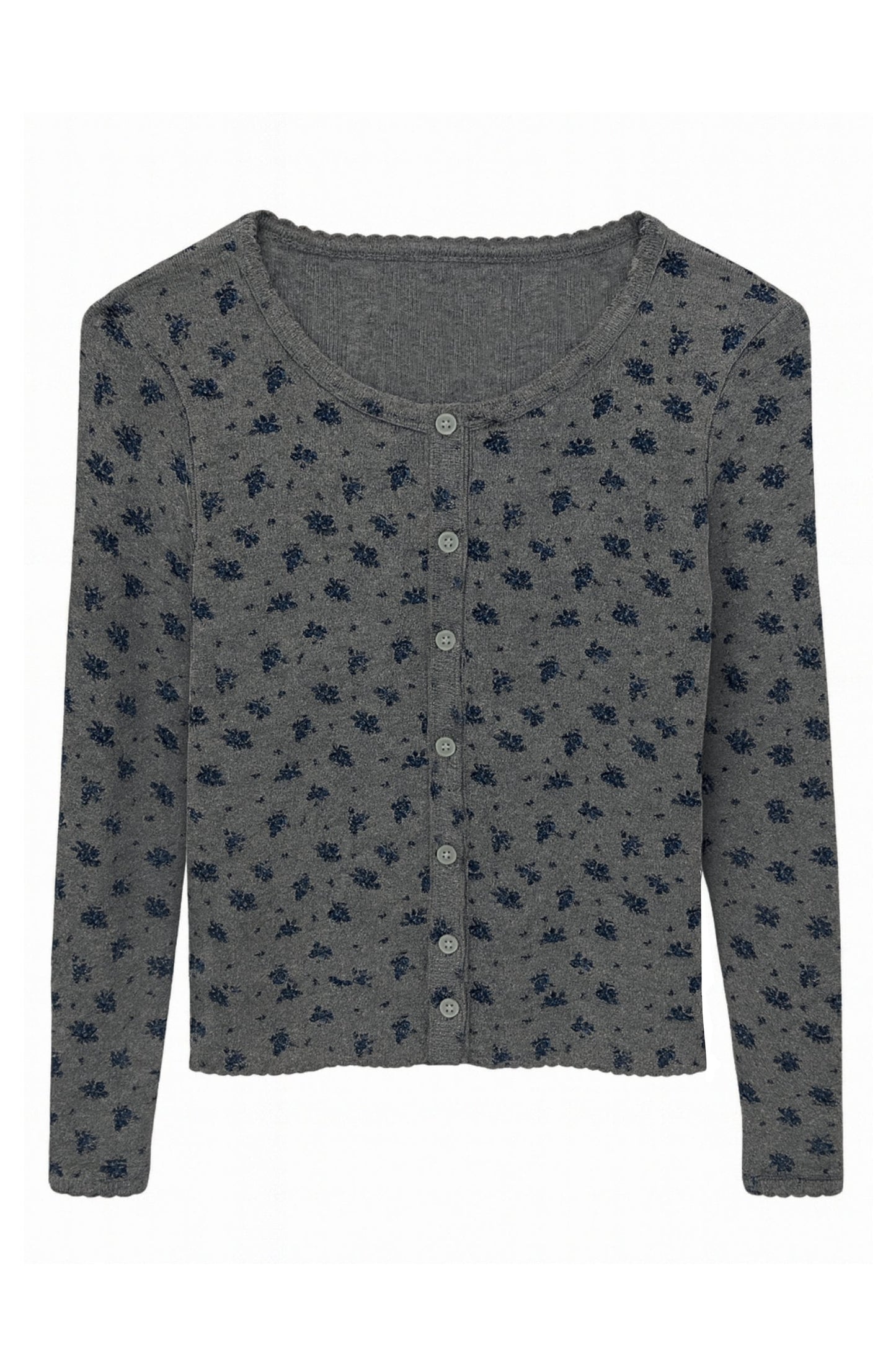 TWEEN MARINA PRINT POINTELLE BUTTONDOWN - FINAL SALE